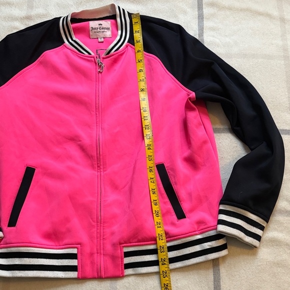 Juicy Couture Retro Pink and Black Bomber Jacket - Picture 10 of 11
